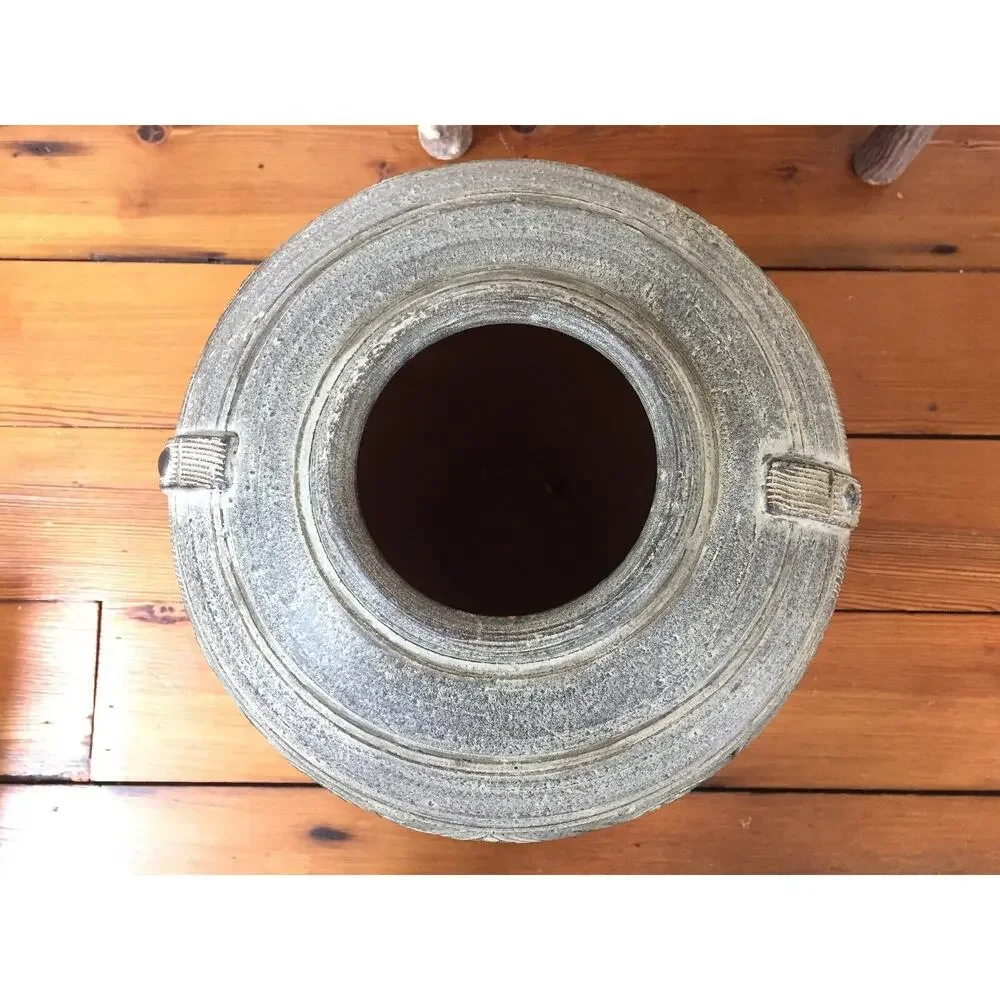 Vtg Studio Art Pottery Matte Earthenware Grecian Style Flower Floor Vase Urn 16